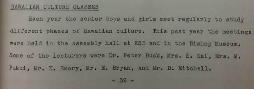 Hawaiian Culture Classes, 1945-1946